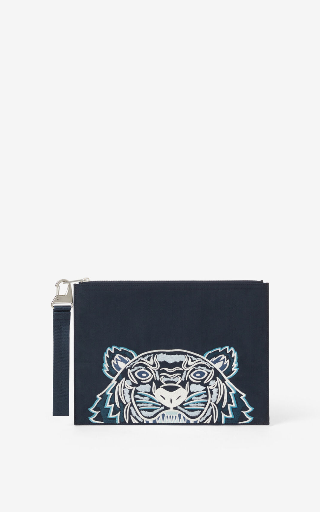 Kenzo Large Lona Kampus Tiger Clutch Hombre Azules | 6985243-YI